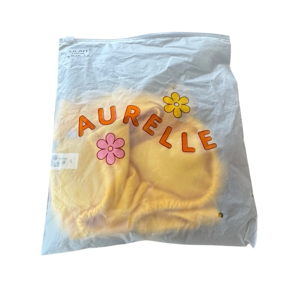 NIP Women’s Aurelle Size Large Yellow (Honey) “Lilah” Nylon/Spandex Bikini Set